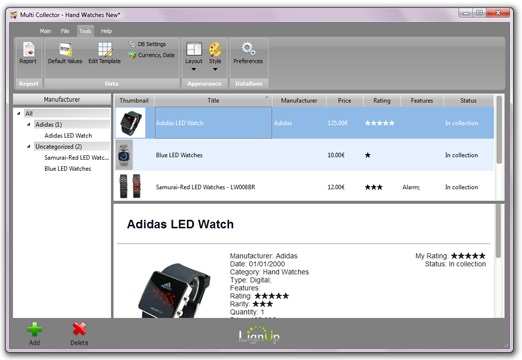 watches and clocks collecting software