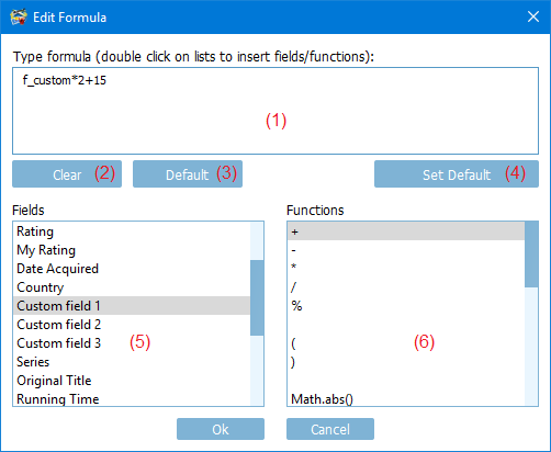 MultiCollector Formula editor