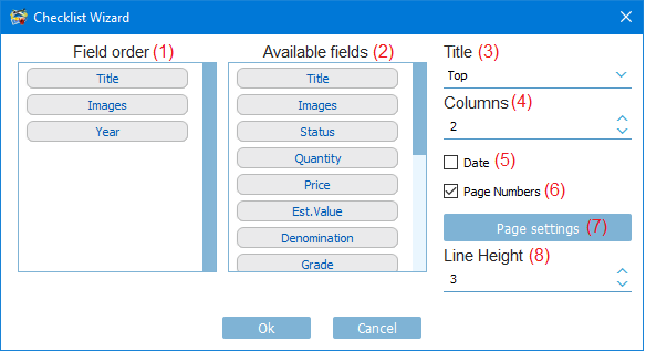 checklist settings
