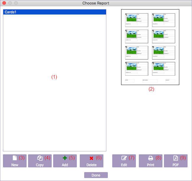 advanced report selection