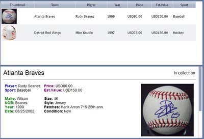 Sports Memorabilia software